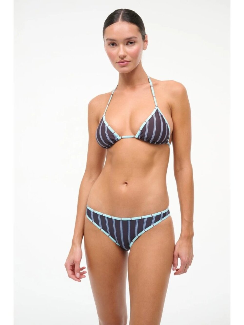 NWT Staud Coto Bottom & Lido Triangle Bikini Set Redondo Stripe Size Medium